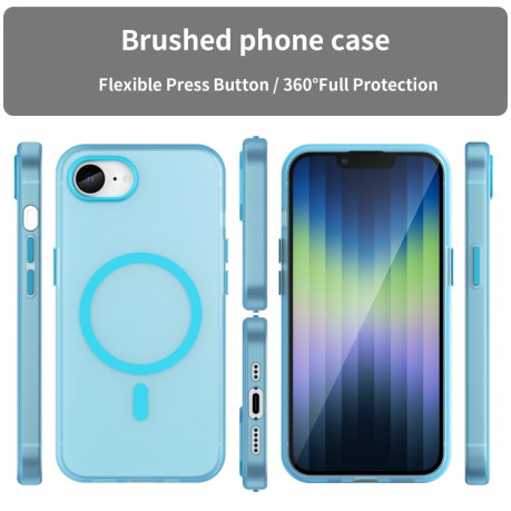 Протиударний чохол MagSafe Frosted Translucent TPU+PC для iPhone 16e - синій