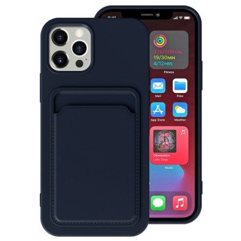 Противоударный чехол Card Slot Design для iPhone 14 Plus - синий