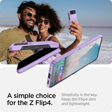 Оригінальний чохол Spigen AirSkin для Samsung Galaxy Flip 4 - фіолетовий