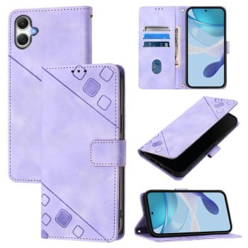 Чехол-книжка Skin-feel Embossed на Samsung Galaxy A07 4G - фиолетовый