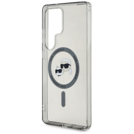 Оригінальний чохол Karl Lagerfeld Button Karl &amp; Choupette Heads Printed Logo MagSafe для Samsung Galaxy S25 Ultra - black