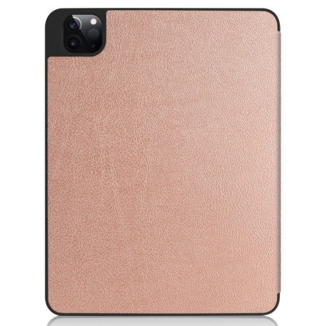 Чехол-книжка Custer Pattern Pure Color на iPad Pro 12.9 inch 2020 -розовое золото