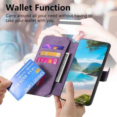 Чехол-книжка CaseNeo MagSafe RFID Anti-theft Retro Leather на Xiaomi Redmi Turbo 4 Pro / Poco F7 5G - фиолетовый