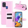 Чехол-книжка Litchi Texture на Samsung Galaxy A21S - розовый