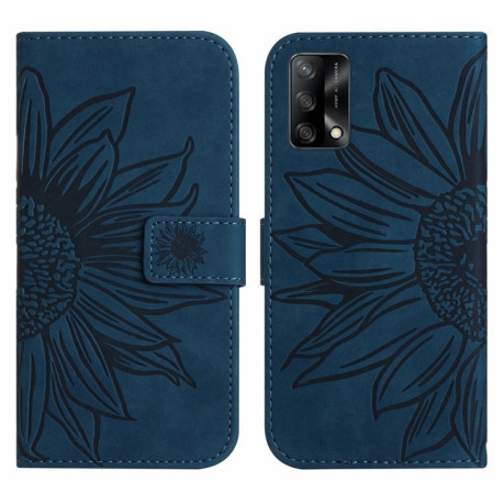 Чехол-книжка Skin Feel Sun Flower для OPPO A74 4G - синий