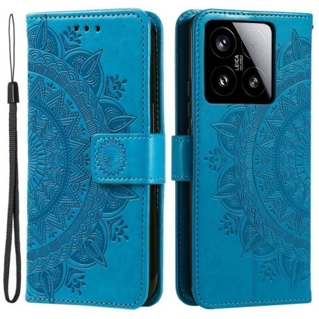 Чохол-книжка Totem Flower для Xiaomi 15 - синій