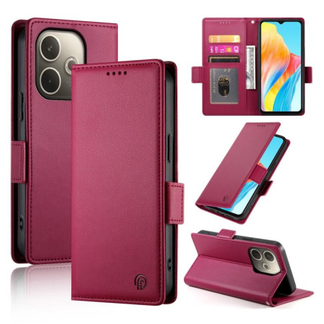 Чохол-книжка Side Buckle Magnetic Frosted Leather для OPPO A5 PRO 5G - винно-червоний