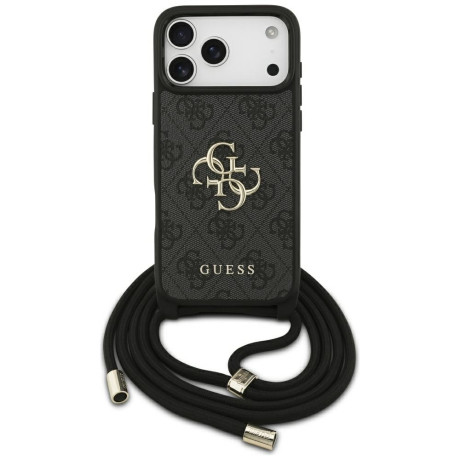 Оригинальный чехол Guess 4G Big Logo Cord Stap Crossbody на iPhone 17 Pro Max - Black