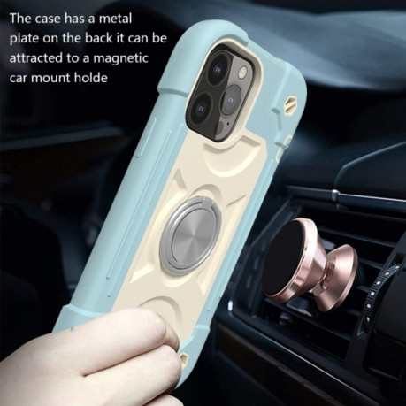 Протиударний чохол Silicone with Dual-Ring Holder для iPhone 13 Pro Max - блакитний