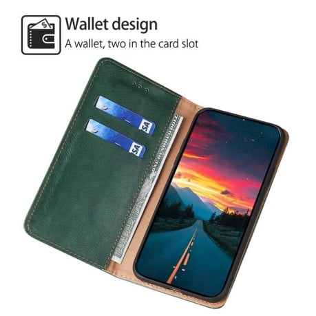 Чохол-книжка Gloss Oil Solid для Samsung Galaxy M55 5G - зелений
