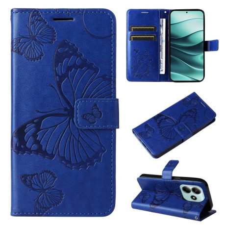 Чохол-книжка Embossed Butterfly для Xiaomi Redmi Note 14 5G/Poco M7 Pro 5G - синій