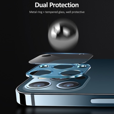 Защитное стекло на камеру USAMS US-BH704 для iPhone 12 Pro - синий