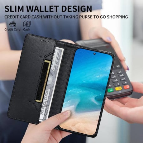 Чохол-книжка Escase з еко-шкіри з магнітом та RFID для Realme 15T 5G — чорний