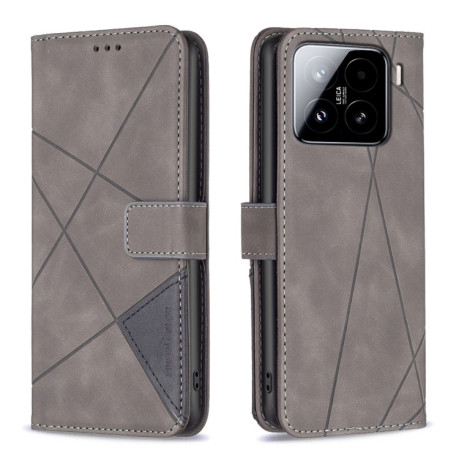 Чохол-книжка Rhombus Texture для Xiaomi 15 Pro - сірий