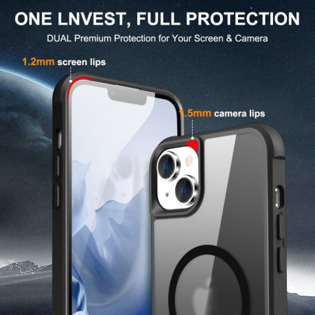 Чехол противоударный MagSafe Magnetic для iPhone 15 - черный