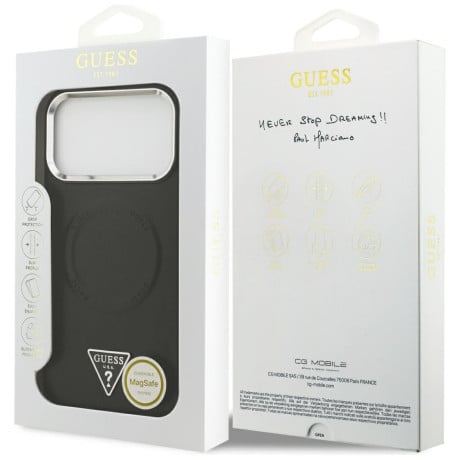 Оригінальний чохол Guess Triangle Logo з MagSafe на iPhone 17 Pro - black