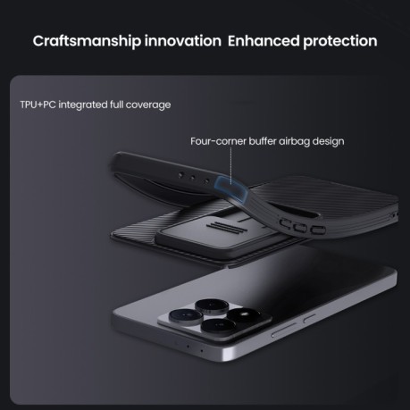 Ударозащитный чехол NILLKIN CamShield Pro на Xiaomi 14T Pro - зеленый