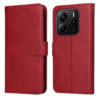 Чехол-книжка Classic Calf Texture Flip Leather для Redmi Note 14 4G 164.84mm - красный