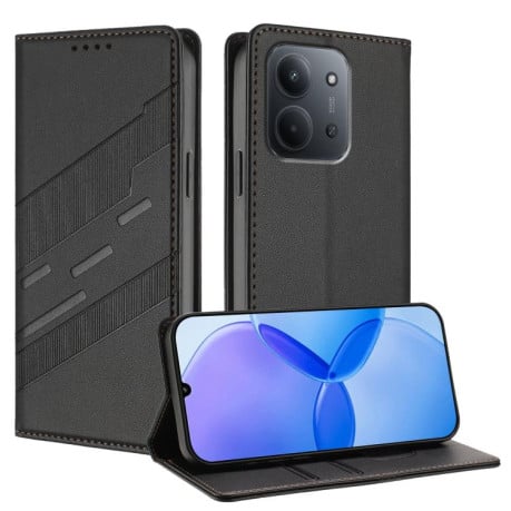 Чехол-книжка Embossed Multi-functional Wallet Retro Leather на Xiaomi Redmi 15C 5G / 4G EU 173mm - черный