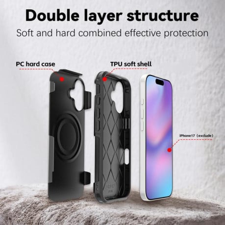 Протиударний чохол RedPepper Armor з Magsafe гібрид на iPhone 17 - чорний