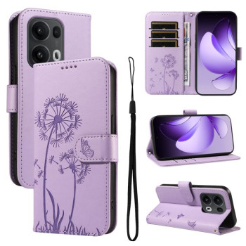 Чехол-книжка Dandelion Embossed Pattern Flip Leather для OPPO Reno13 Pro Global - фиолетовый
