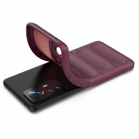 Силіконовий чохол Magic Flannel для Xiaomi 12 Pro - винно-червоний