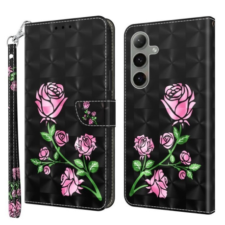 Чехол-книжка 3D Painting для Samsung Galaxy S24 FE 5G - Rose