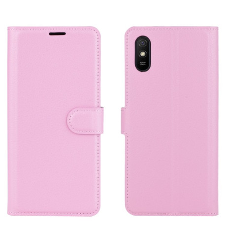 Чохол-книжка Litchi Texture на Xiaomi Redmi 9A - рожевий