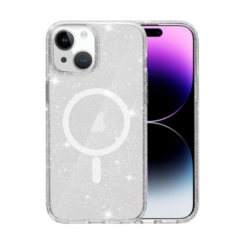 Чохол протиударний Terminator Style Glitter для iPhone 15 Plus - білий