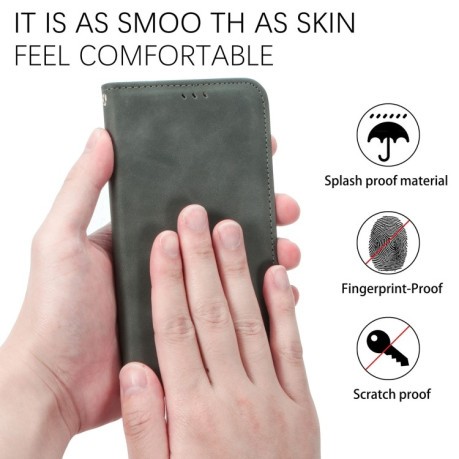 Чехол-книжка Retro Skin Feel Business Magnetic на Xiaomi Redmi 10A/9C - серый