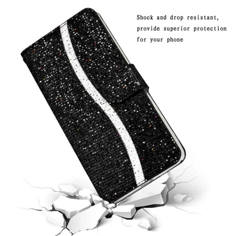 Чехол-книжка Powder Glitter для Samsung Galaxy A33 5G - черный