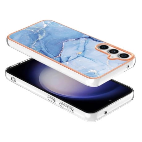 Противоударный чехол Electroplating IMD для Samsung Galaxy S23 FE 5G - голубой