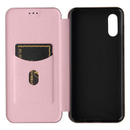 Чохол-книжка Carbon Fiber Texture Samsung Galaxy A02 / M02 - рожевий