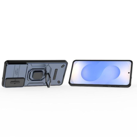 Противоударный чехол Sliding Camshield для Samsung Galaxy S25 Edge 5G - синий