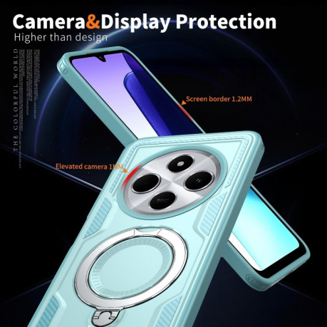 Протиударний чохол MagSafe Holder Armor PC Hybrid для Xiaomi Redmi 14C 5G - блакитний
