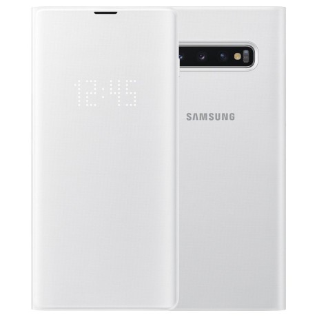 Оригинальный чехол-книжка Samsung LED View Cover для Samsung Galaxy S10 +Plus white (EF-NG975PBEGRU)