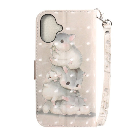 Чехол-книжка 3D Painting для iPhone 16 Plus - Squirrels