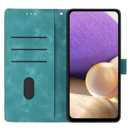 Чехол-книжка Triangles Embossed Leather для Motorola Edge 60 - зеленый