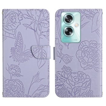 Чохол-книжка Skin Feel Butterfly Embossed для OPPO Reno11 F 5G/F25 Pro 5G - фіолетовий