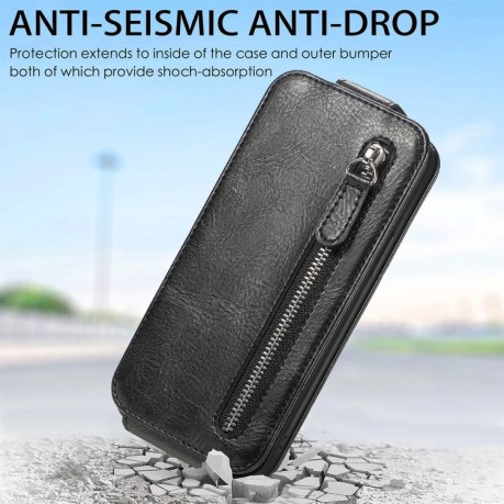 Флип-чехол Zipper Wallet Vertical для Realme C33 - черный