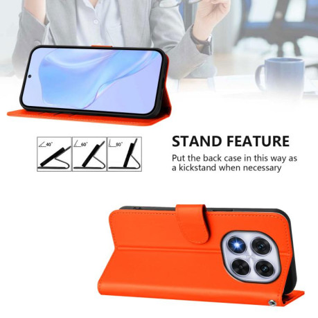 Чехол-книжка Skin Feel S-type для Xiaomi Redmi Note 14 Pro 5G/Poco X7 - оранжевый