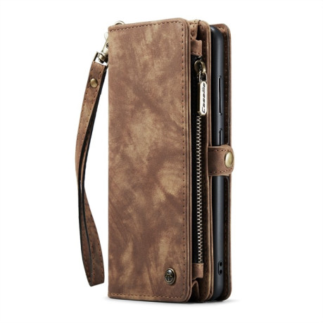 Чехол-кошелек CaseMe 008 Series Zipper Style на Samsung Galaxy S23+Plus 5G - коричневый