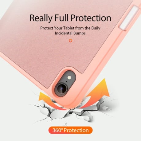 Противоударный чехол-книжка DUX DUCIS DOMO Series на iPad Mini 6 - розовый