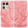 Чехол-книжка Tiger Embossing для Motorola Edge 50 Ultra - розовый