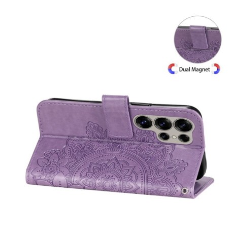 Чохол-книжка 7-petal Flowers Embossing Samsung Galaxy S25 Ultra 5G - фіолетовий
