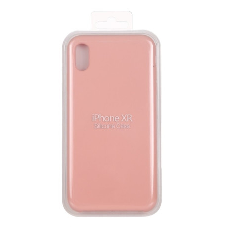 Противоударный чехол Liquid Silicone для iPhone XR - светло-розовый