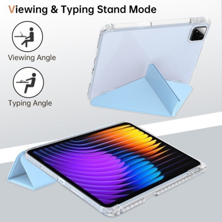 Чехол-книжка Clear Acrylic Demation Leather для Xiaomi Pad 7 / 7 Pro - голубой