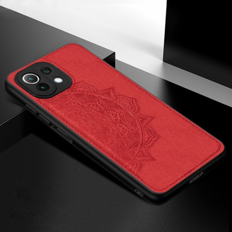 Чехол Mandala Embossed Cloth на Xiaomi Mi 11 Lite/Mi 11 Lite NE - красный
