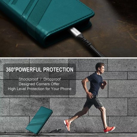 Чехол-книжка Embossed Multi-functional Wallet Retro Leather на Infinix Hot 50 Pro 4G - зеленый