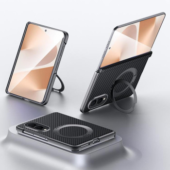 Чохол Sulada Kevlar з MagSafe-тримачем на Samsung Galaxy Fold8 5G — чорний